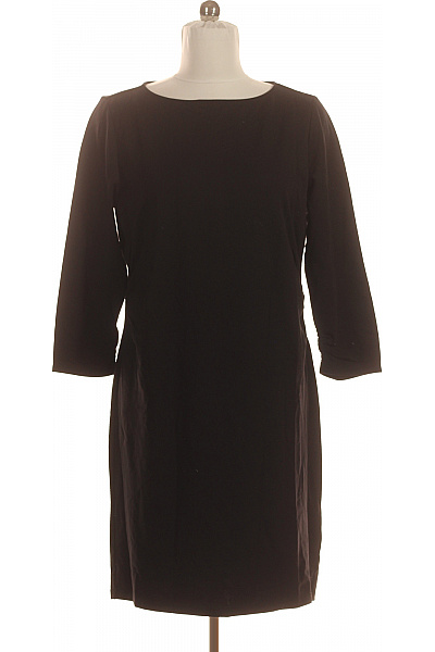 Černé pouzdrové šaty jednoduché elegantní midi Vel. 42 | Unimoda | obrázek 2