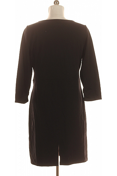 Černé pouzdrové šaty jednoduché elegantní midi Vel. 42 | Unimoda | obrázek 3