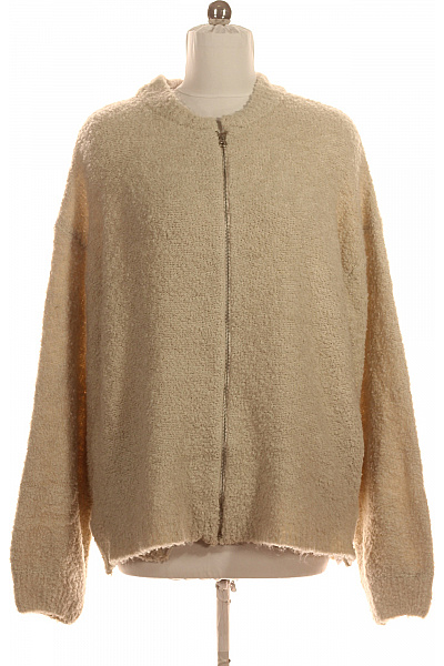 boohoo Béžový dámský kardigan na zip oversized chlupatý Vel. 44 | boohoo | obrázek 2