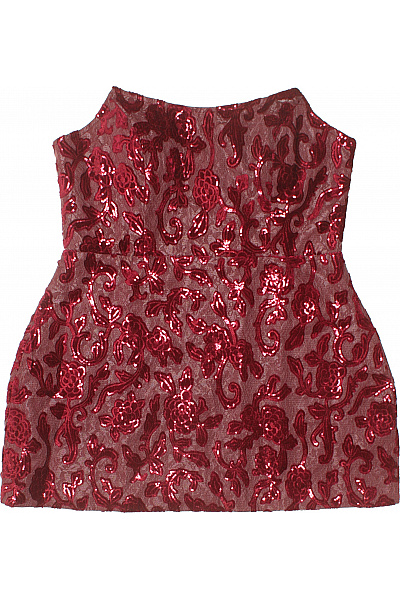 boohoo Červené flitrové mini šaty bez rukávů na večírek Vel. 48 | boohoo | obrázek 2