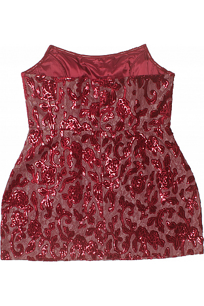 boohoo Červené flitrové mini šaty bez rukávů na večírek Vel. 48 | boohoo | obrázek 3