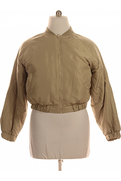 boohoo Dámská khaki bomber bunda se zipem krátká do pasu Velikost 46 | boohoo | obrázek 2