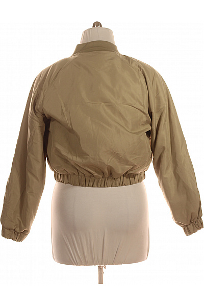 boohoo Dámská khaki bomber bunda se zipem krátká do pasu Velikost 46 | boohoo | obrázek 3