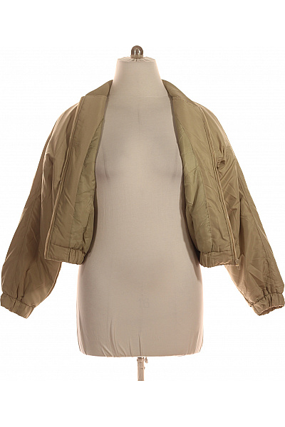 boohoo Dámská khaki bomber bunda se zipem krátká do pasu Velikost 46 | boohoo | obrázek 4
