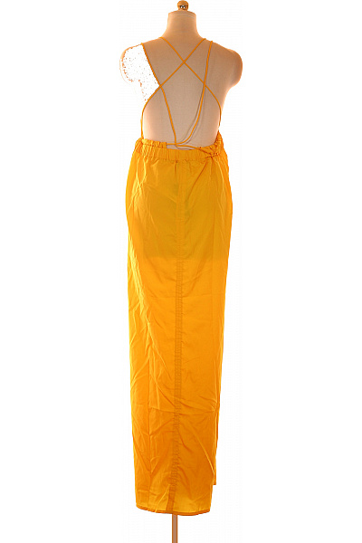 boohoo Žluté maxi šaty na ramínka za krk letní Vel. 58 | boohoo | obrázek 3