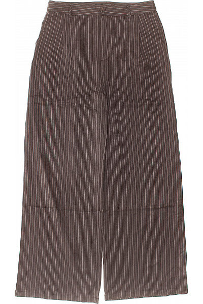 boohoo Dámské pruhované kalhoty elegantní volné hnědé Vel. 42 | boohoo | obrázek 2