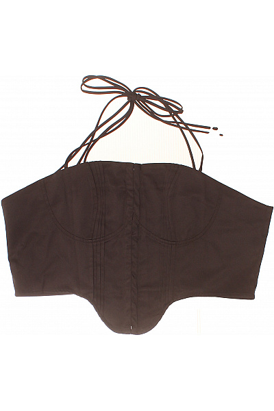 boohoo Hnědý korzetový crop top bez rukávů Vel. EU 46 | boohoo | obrázek 2
