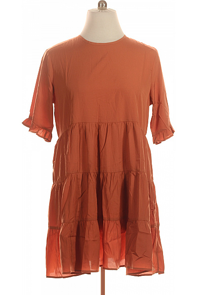 boohoo Oranžové volnočasové šaty krátký rukáv volné boho Vel. 46 | boohoo | obrázek 2