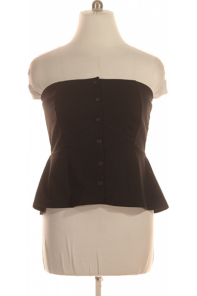 boohoo Černá halenka bez rukávů peplum elegantní propínací Velikost 46 | boohoo | obrázek 2