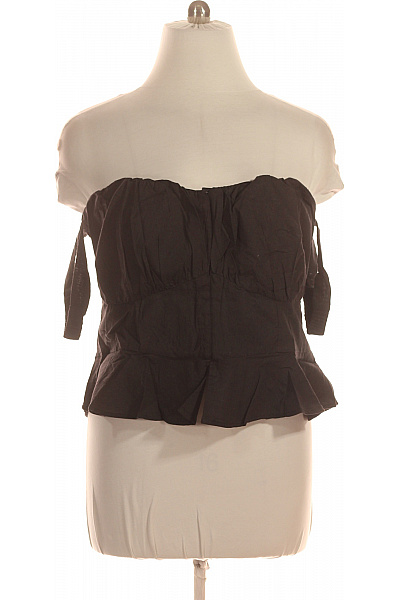 boohoo Dámská halenka bez rukávů černá bavlněná peplum Vel. 50 | boohoo | obrázek 2