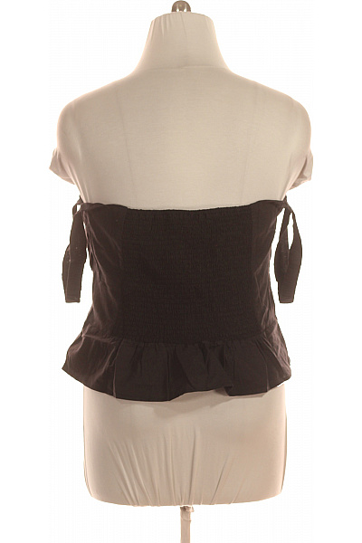 boohoo Dámská halenka bez rukávů černá bavlněná peplum Vel. 50 | boohoo | obrázek 3