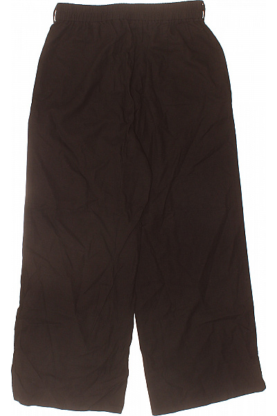 Hnědé lněné široké kalhoty s vysokým pasem Vel. 36 | Unimoda | obrázek 3