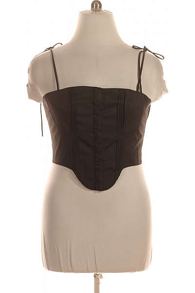 boohoo Dámské černé tílko bez rukávů crop top Velikost 48 | boohoo | obrázek 2