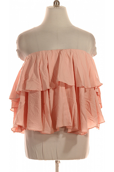 boohoo Růžový top s volánky a odhalenými rameny Vel. 48 | boohoo | obrázek 2