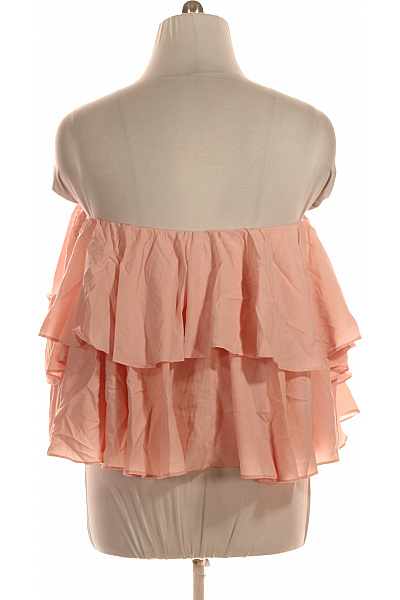 boohoo Růžový top s volánky a odhalenými rameny Vel. 48 | boohoo | obrázek 3