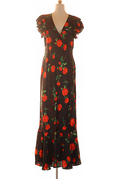 boohoo Černé květované maxi šaty s krátkým rukávem Vel. 44 | boohoo | obrázek 2