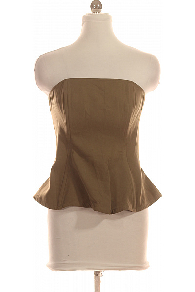 the drop Dámská halenka bez rukávů khaki elegantní peplum Velikost S | the drop | obrázek 2