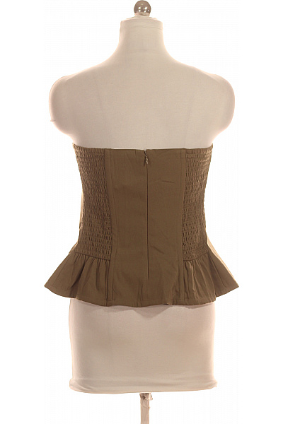 the drop Dámská halenka bez rukávů khaki elegantní peplum Velikost S | the drop | obrázek 3