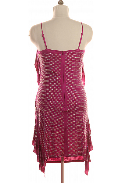 boohoo Růžové třpytivé mini šaty na ramínka společenské Vel. 42 | boohoo | obrázek 3