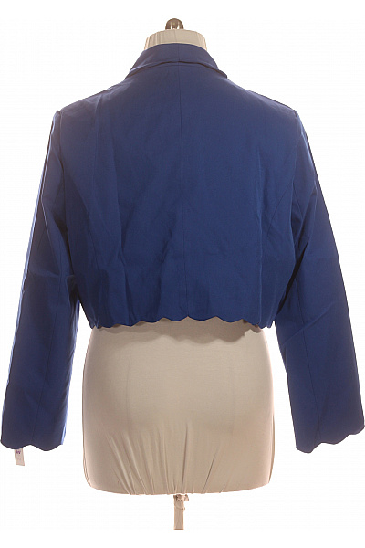 boohoo Modré krátké crop sako s vlnitým lemem Velikost 48 | boohoo | obrázek 3