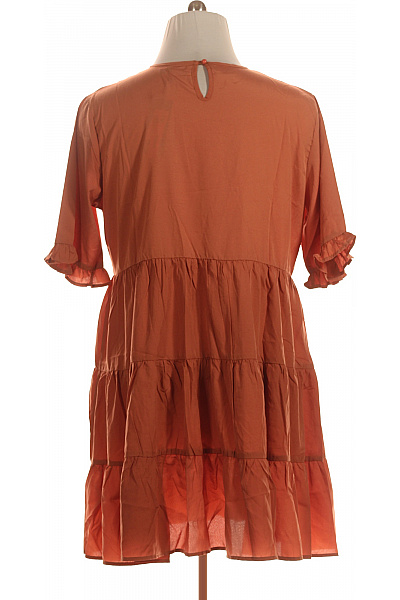 boohoo Oranžové letní mini šaty volné vrstvené Vel. 44 | boohoo | obrázek 3