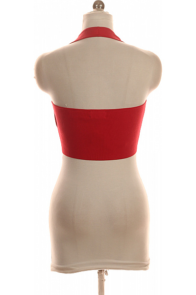 the drop dámské červené tričko bez rukávů crop top s hranatým výstřihem Velikost EU S | the drop | obrázek 3