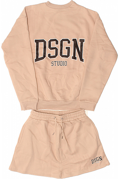 boohoo Béžový bavlněný oversized komplet s kraťasy Vel. 36 | boohoo | obrázek 2