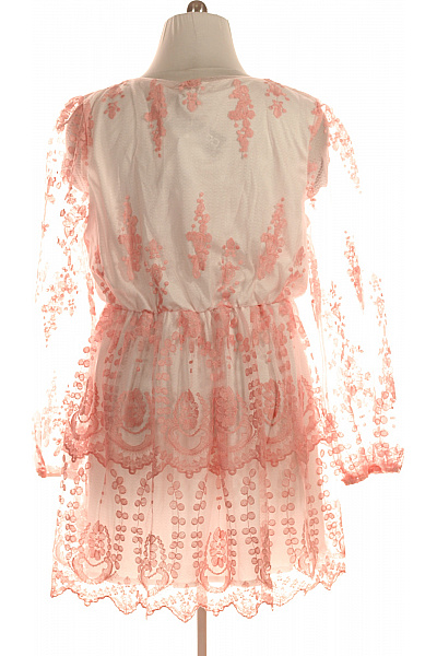 boohoo Růžové krajkové šaty s dlouhým rukávem boho Velikost 52 | boohoo | obrázek 3