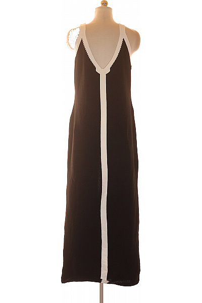 boohoo Černobílé maxi šaty na ramínka s hlubokým výstřihem Velikost 48 | boohoo | obrázek 3