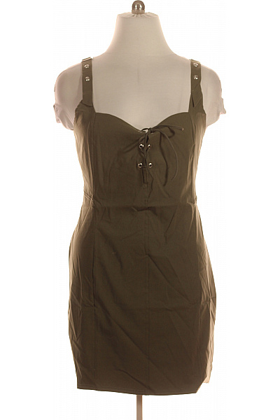 boohoo Khaki mini šaty na ramínka korzetové Vel. 54 | boohoo | obrázek 2