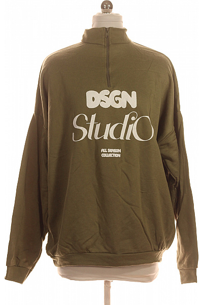boohoo Dámská khaki mikina se zipem u krku oversized streetwear Velikost 36 | boohoo | obrázek 2