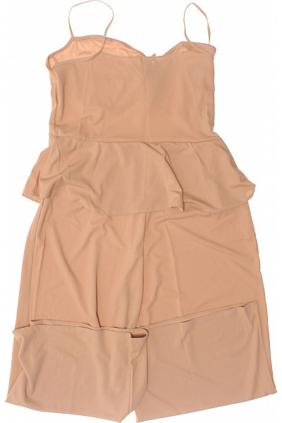 boohoo béžový overal bez rukávů s volnými nohavicemi a peplum sukní Vel. 56 | boohoo | obrázek 3