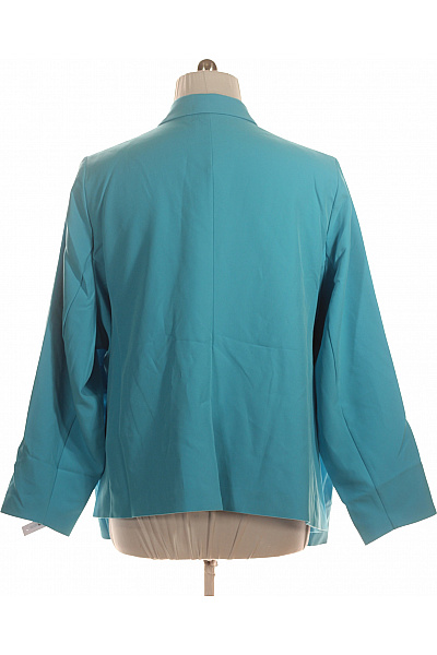 the drop Dámské sako modré elegantní volnočasové s jedním knoflíkem Vel. 5XL | the drop | obrázek 3