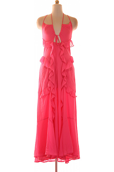 boohoo Růžové maxi šaty na ramínka za krk boho letní Velikost EU 42 | boohoo | obrázek 2
