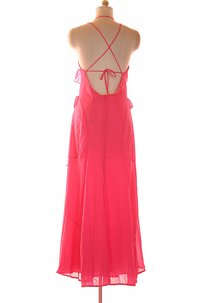 boohoo Růžové maxi šaty na ramínka za krk boho letní Velikost EU 42 | boohoo | obrázek 3