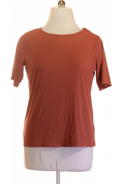 Dámské hnědé basic tričko s krátkým rukávem a kulatým výstřihem Vel. 46 | Unimoda | obrázek 2