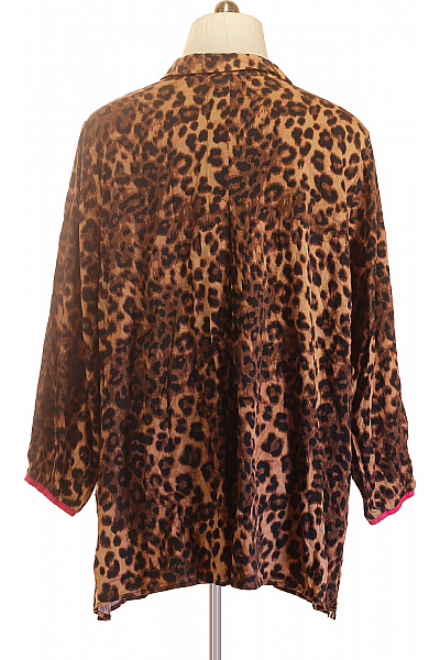 curvy me Hnědá dámská halenka s leopardím vzorem a límečkem Vel. 50 | curvy me | obrázek 3