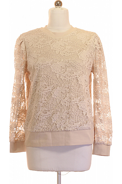 Judith Williams Béžová krajková mikina s dlouhým rukávem elegantní crewneck Vel. 40 | Judith Williams | obrázek 2