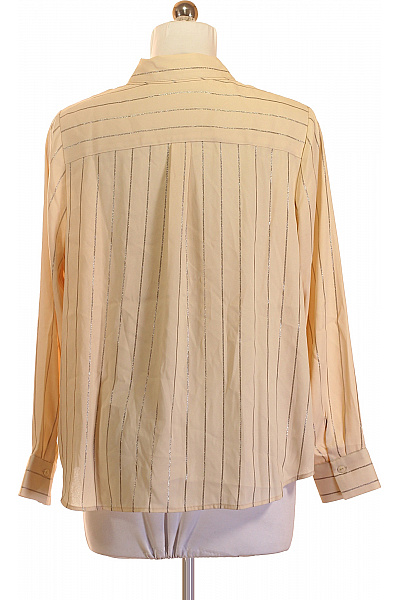 Béžová pruhovaná košile s dlouhým rukávem elegantní Vel. 3 | Unimoda | obrázek 3