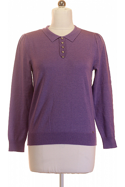 Lola Paltinger Fialový pletený pulovr s límečkem a knoflíky Vel. 38 | Lola Paltinger | obrázek 2