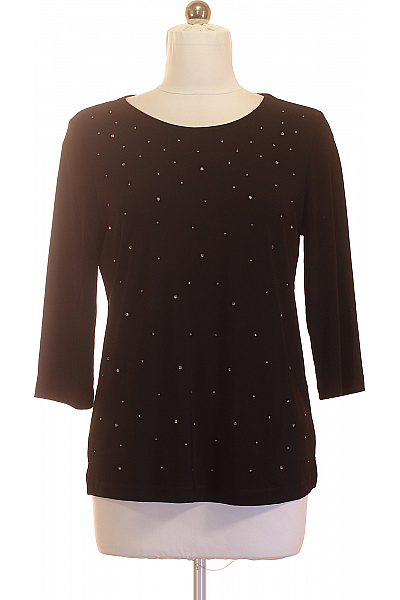 COUTURE LINE Černá elegantní halenka s kamínky a 3/4 rukávem Vel. 40 | COUTURE LINE | obrázek 2
