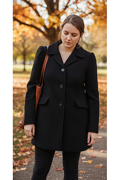Krátký Dámský Kabát Černý Dorothy Perkins Second Hand Vel.  42
