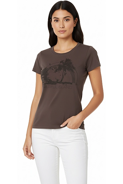 Dámské Tričko S Potiskem Šedé S.OLIVER Second Hand Vel. M