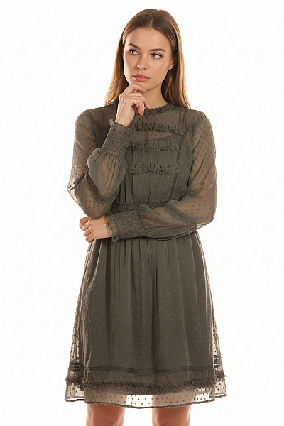  Šaty Z Chiffonu Zelené Vel. 40