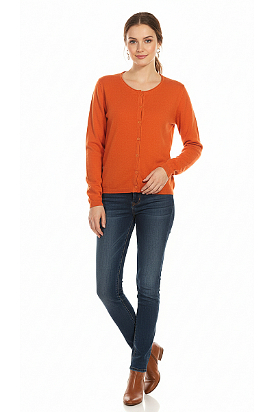 Dámský Cardigan Oranžový Vel. 36/38