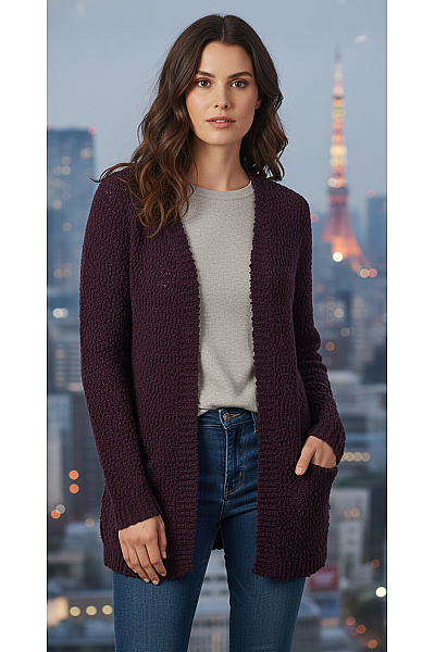 Dámský Cardigan Fialový ONLY Second Hand Vel. M