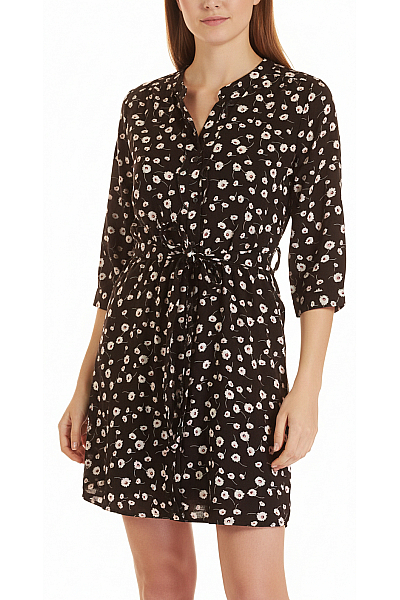  Šaty S Květinovým Potiskem Černé Dorothy Perkins Vel.  36