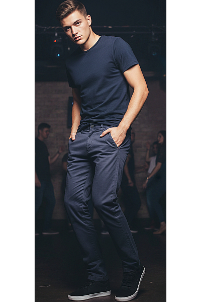 Pánské Chino Kalhoty Modré ZARA Second Hand Vel. 38