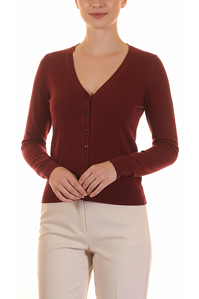 S.OLIVER Dámský Cardigan Vínový Second Hand