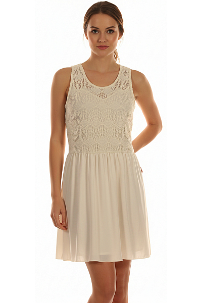 Topshop  Šaty S Krajkou Bílé Second Hand Vel.  36
